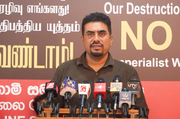 “යුද්ධය උන්ගේ විනාශය අපේ! අධිරාජ්‍යවාදී යුද්ධය එපා!” – පෙරටුගාමී සමාජවාදී පක්ෂය